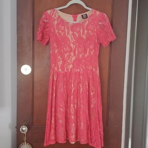 Coral lace dress